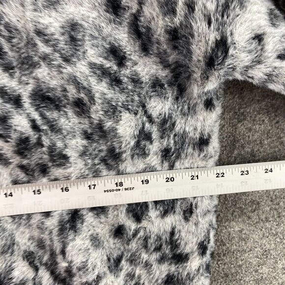 Ann Taylor Cardigan Women L Large White Animal Print Knit Button Up V-Neck - Picture 7 of 9